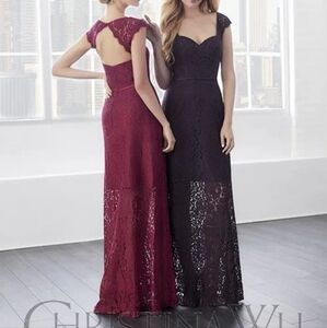 Christina Wu Aubergine Lace Gown, Size 24